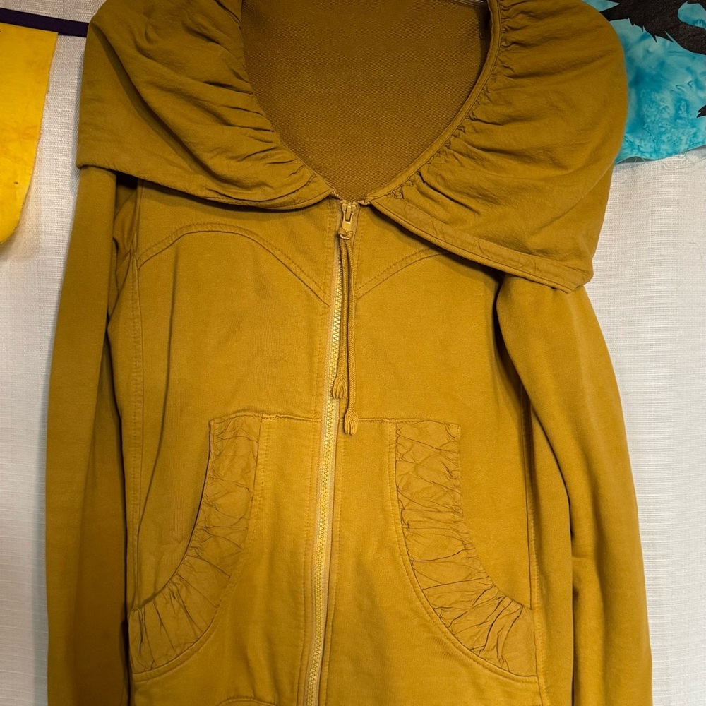 Prairie Underground chartreuse yellow Long cloak hoodie